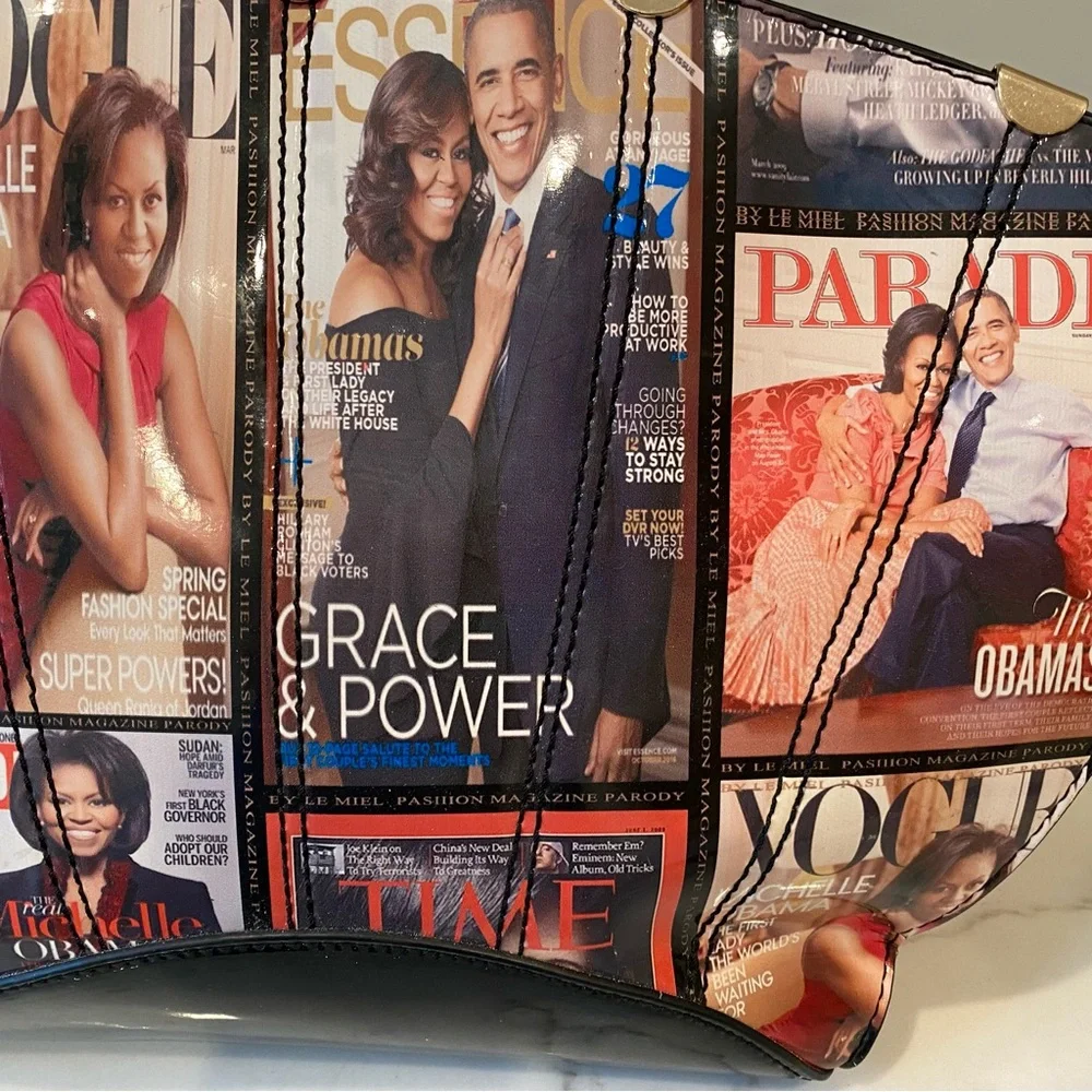 Michelle Obama Barack Obama Glossy Magazine Cover Satchel Purse Bag President
